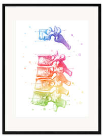 Gerahmter Kunstdruck Vertebrae Thoracic