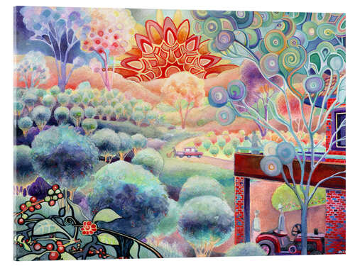Acrylglas print The Sun Rising Over a Coffee Farm