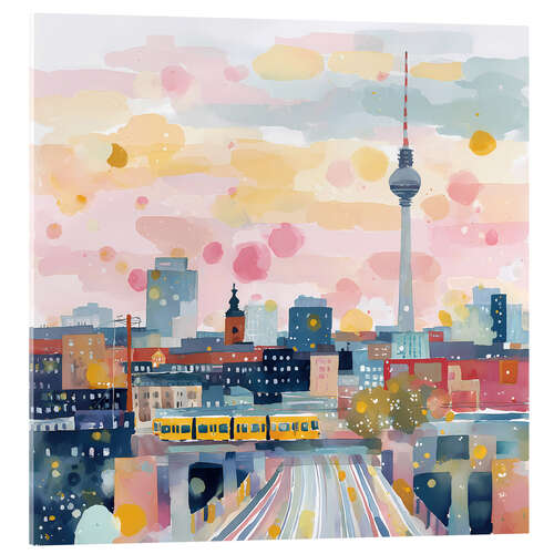 Quadro em acrílico Berlin at sunset
