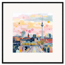 Gerahmter Kunstdruck Berlin im Abendrot