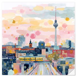 Wandsticker Berlin im Abendrot