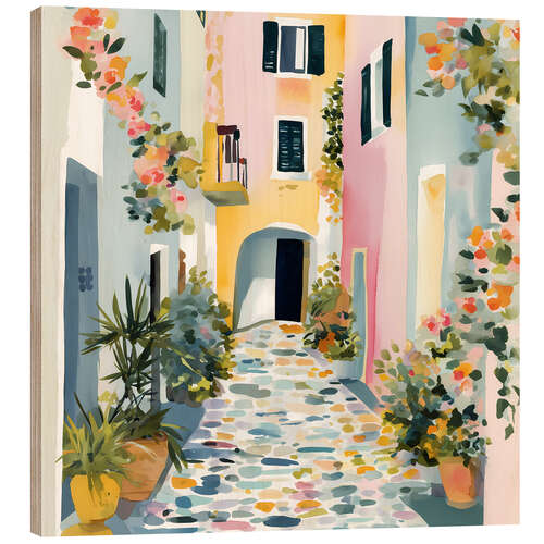 Hout print Alley in Greece