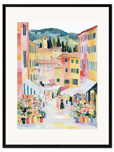 Stampa artistica con cornice Living Italy