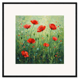 Impresión de arte enmarcada Between the poppies - DejaReve