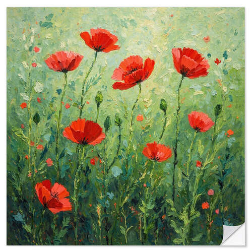 Wall sticker Between the poppies