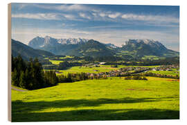 Wood print Kaiser Mountains - Rainer Mirau