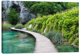 Lærredsbillede Pier, Plitvice, Croatia - Rainer Mirau
