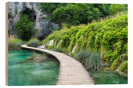 Wood print Pier, Plitvice, Croatia - Rainer Mirau