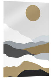 Acrylglasbild Minimalistische Landschaft in Erdtönen - Dani Jay Designs