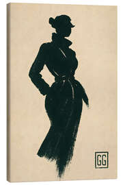 Obraz na płótnie Vintage Female Fashion Silhouette - Gradient Grooves