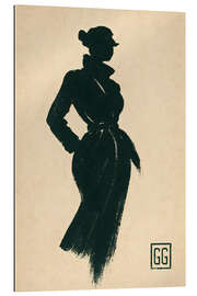 Cuadro de plexi-alu Vintage Female Fashion Silhouette - Gradient Grooves