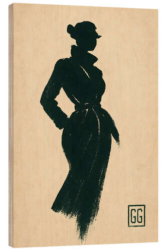 Obraz na drewnie Vintage Female Fashion Silhouette