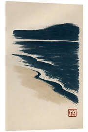 Acrylic print Indigo Coastline Brush - Gradient Grooves