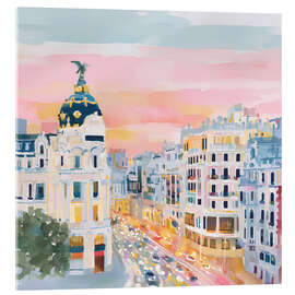 Acrylic print Madrid at sunset