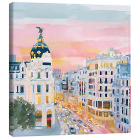Quadro em tela Madrid at sunset