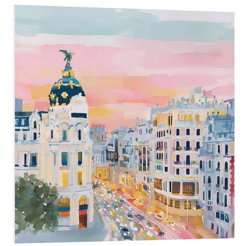 PVC-taulu Madrid at sunset