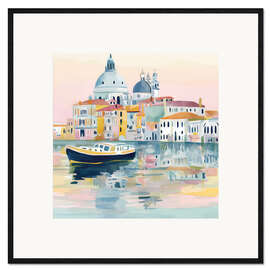 Impresión de arte enmarcada Lonely boat in Venice - Niphion