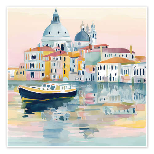 Plakat Lonely boat in Venice