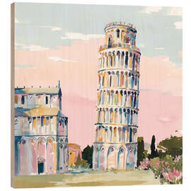 Wood print The Leaning Tower of Pisa in the morning light - Niphion