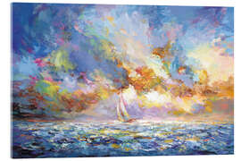 Acrylic print Sailboat Journey Through a Sunset Ocean - Leon Devenice