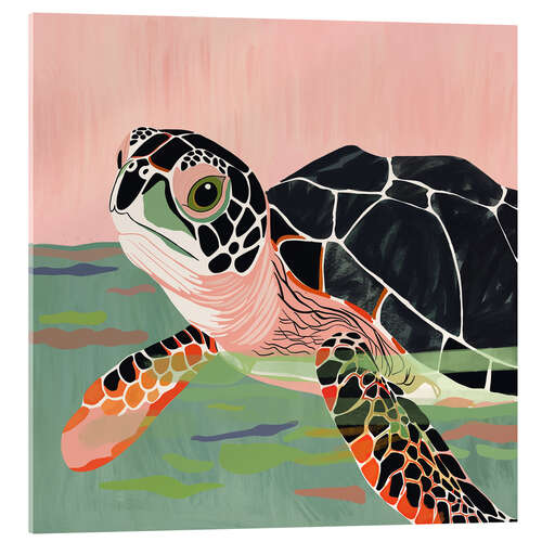Acrylglas print Cute Turtle