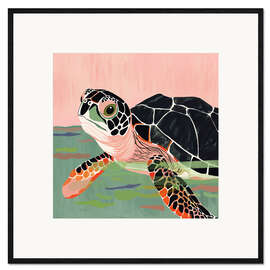 Gerahmter Kunstdruck Süße Schildkröte