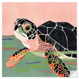 Wandsticker Süße Schildkröte