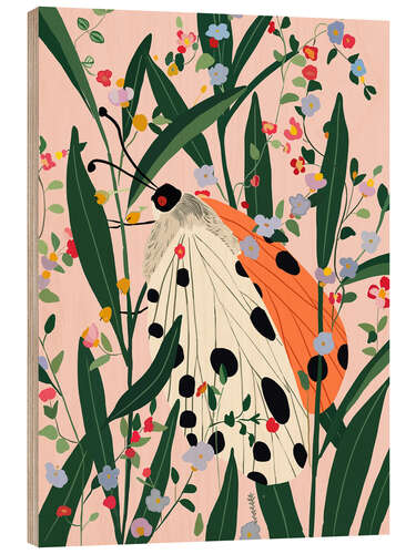 Wood print Hidden Butterfly