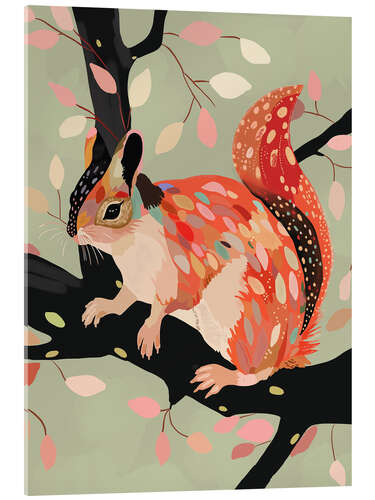 Acrylglasbild Eichhörnchen im Baum