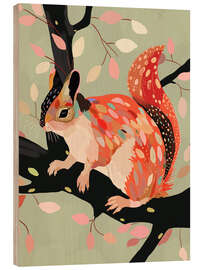 Obraz na drewnie Squirrel In The Tree - Artsy Sesta