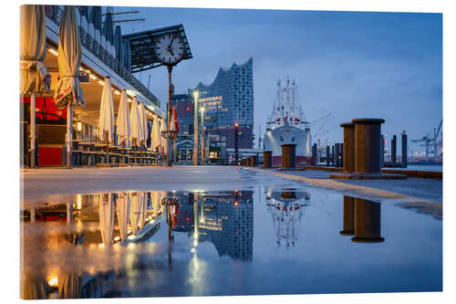 Acrylic print Port of Hamburg after the rain