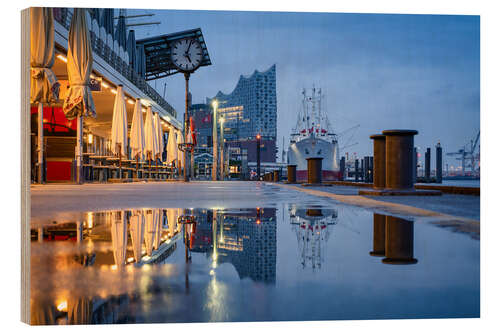 Stampa su legno Port of Hamburg after the rain