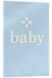 Acrylglasbild Baby, Pastellblau - treechild