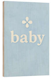 Holzbild Baby, Pastellblau - treechild