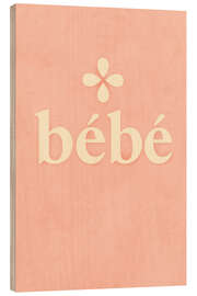 Holzbild Baby, Pastellrosa