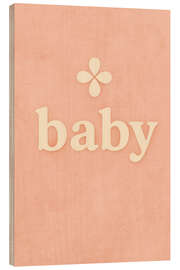 Holzbild Baby, Pastellrosa