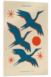 Acrylglasbild Cranes Lithograph - treechild