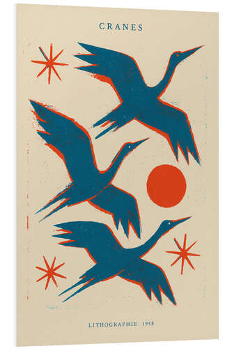 Tableau en PVC Cranes Lithograph