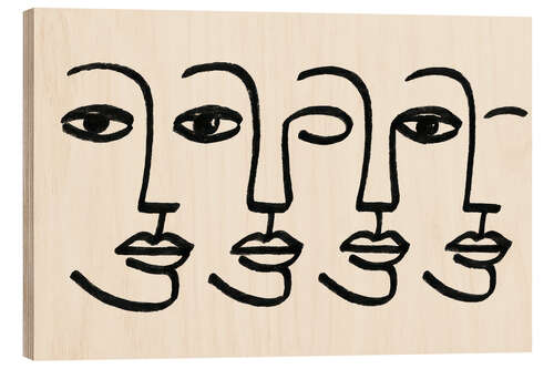 Wood print Echo Faces