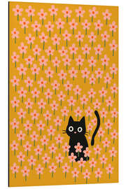 Magnettafel Katze im Blumengarten