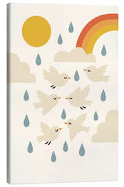 Tableau sur toile Birds In Rain - treechild