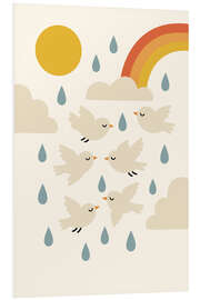 Quadro em PVC Birds In Rain - treechild