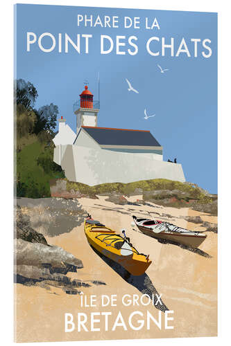 Acrylic print Point des Chats Lighthouse, Brittany, France