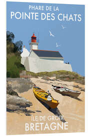 Hartschaumbild Leuchtturm Pointe des Chats, Bretagne, Frankreich - Roger O’Reilly