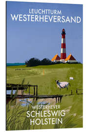 Aluminium print Westerheversand Lighthouse, Schleswig-Holstein, Germany - Roger O’Reilly