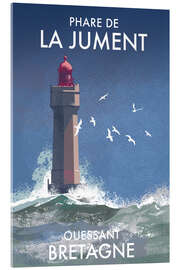 Tableau en verre acrylique Phare de La Jument, Ouessant, Bretagne, France - Roger O’Reilly