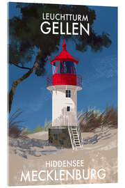 Akrylbillede Gellen Lighthouse, Hiddensee, Mecklenburg, Germany - Roger O’Reilly