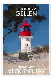 Wandbild Leuchtturm Gellen, Mecklenburg, Deutschland - Roger O’Reilly