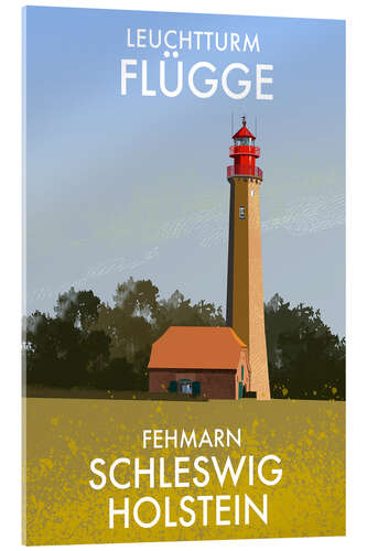 Tableau en verre acrylique Flügge Lighthouse, Schleswig-Holstein, Germany