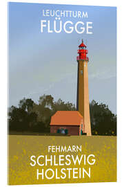 Tableau en verre acrylique Flügge Lighthouse, Schleswig-Holstein, Germany - Roger O’Reilly